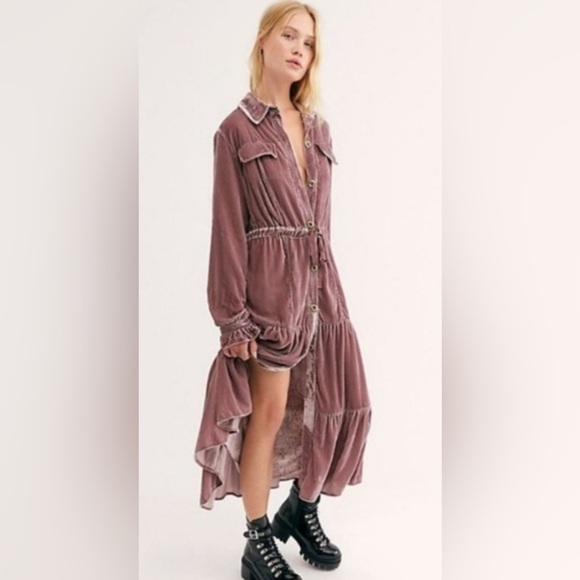 We The Free Bella Donna Duster in Mauve (Pink), size Large - Picture 3 of 10